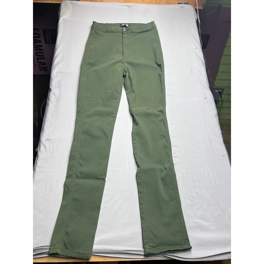 JC & JQ Jeans Women XL Olive Green High Waisted Skinny Stretch Pants GP2100-OL